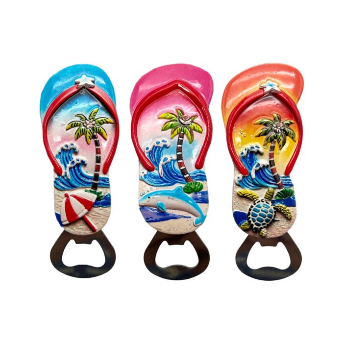 An der Küste Souvenir Meer Magnetischer Flaschenöffner in Flip-Flop-Form