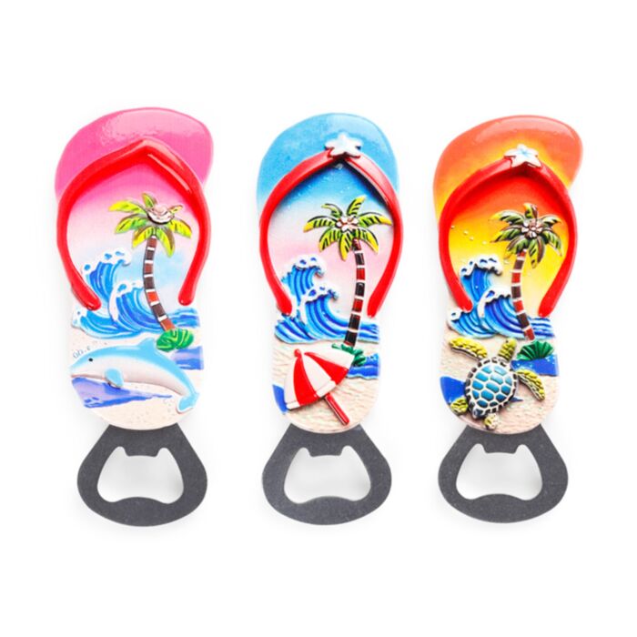 An der Küste Souvenir Meer Magnetischer Flaschenöffner in Flip-Flop-Form