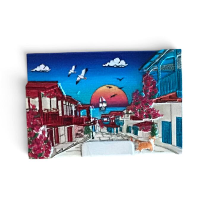 An der Küste Souvenir Magnet Straßenszene bei Sonnenuntergang