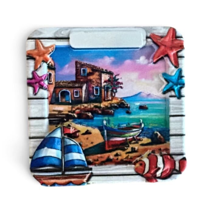 An der Küste Souvenir Magnet Maritimes Fenster Strand mit Fischen 
