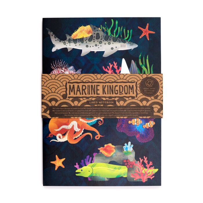 Marine Kingdom Meerestiere Ozean Notizbuch Liniert A5 Recyclingpapier