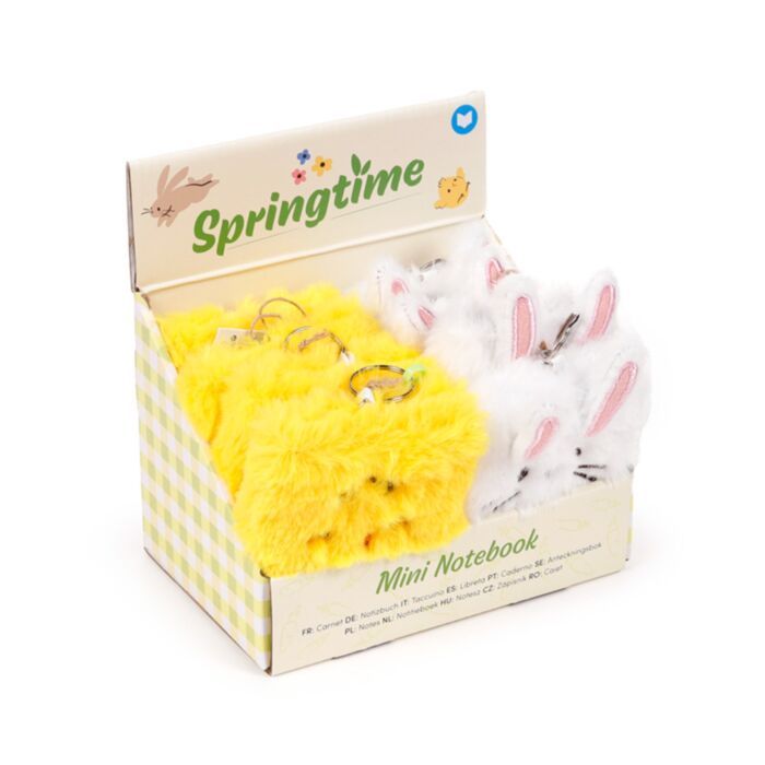 Springtime Frühling Küken & Hasen Plüsch-Notizbuch Mini A7