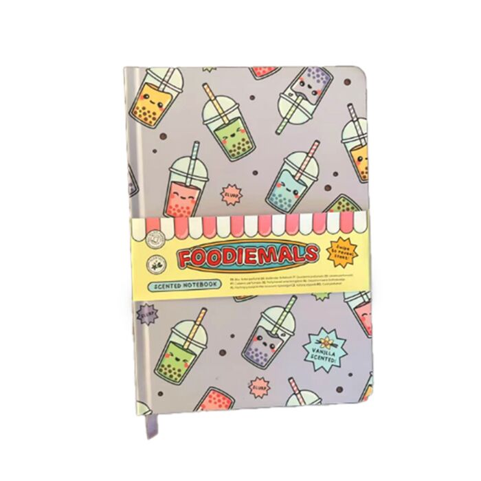 Foodiemals Bubble Tea Recyclingpapier A5 Duftendes Notizbuch