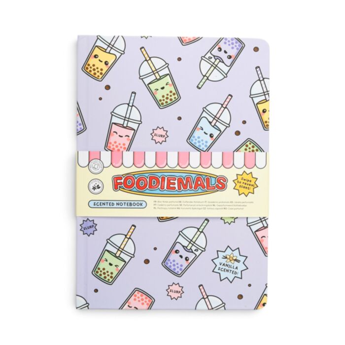 Foodiemals Bubble Tea  Recyclingpapier A5 Duftendes Notizbuch