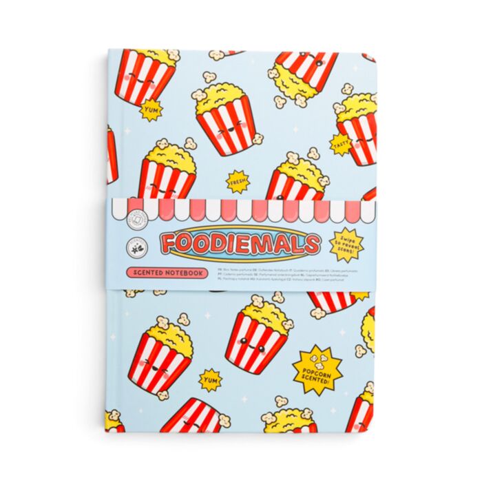 Foodiemals Popcorn  Recyclingpapier A5 Duftendes Notizbuch