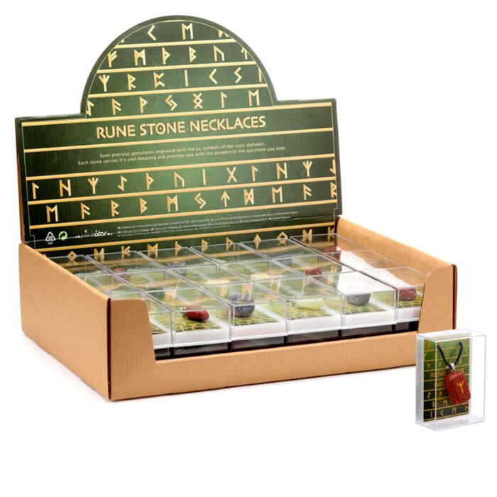 Mineralien Schmuck Halskette mit Runenstein-Anhänger 