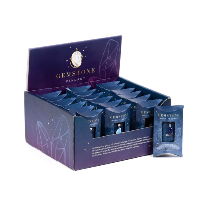 Mineralien Schmuck Heilender Edelstein-Anhänger in Mondform 1,5cm