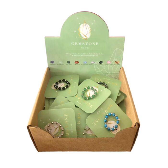 Edelstein Ring mit runden Perlen