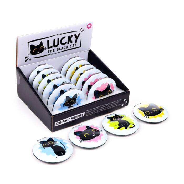Lucky the Black Cat Katze Taschenspiegel