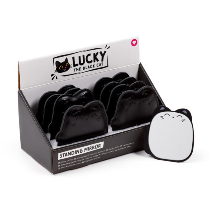 Lucky the Black Cat Katze kleiner Standspiegel