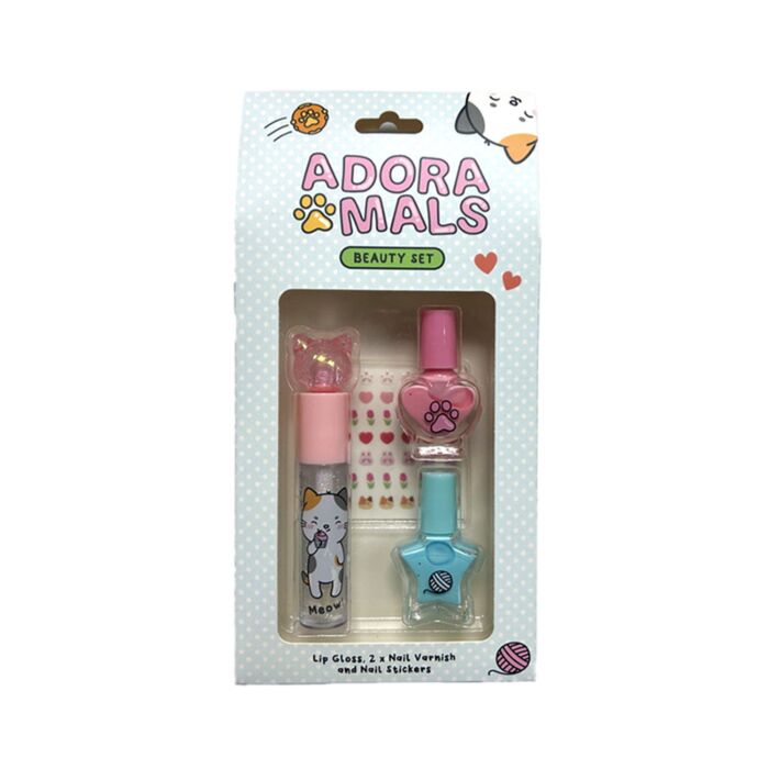 Adoramals Lola the Cat Katze Lipgloss- & Nagel-Kosmetik-Set
