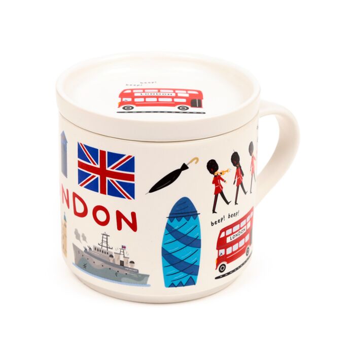 London Souvenir Wahrzeichen Porzellanbecher & Untersetzer Set