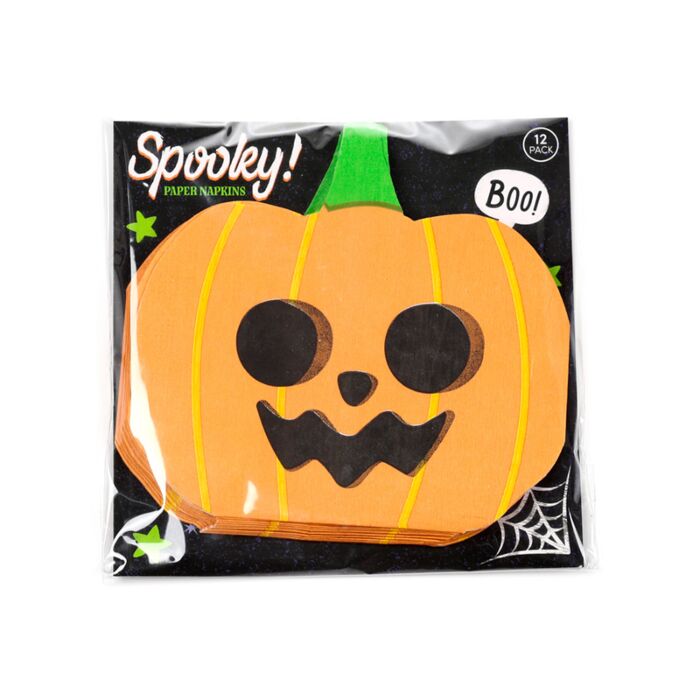 Halloween Kürbis Packung mit 12 3-lagigen Papierservietten