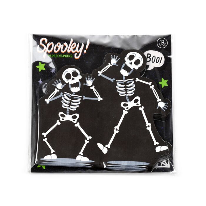 Halloween Skelett Packung mit 12 3-lagigen Papierservietten