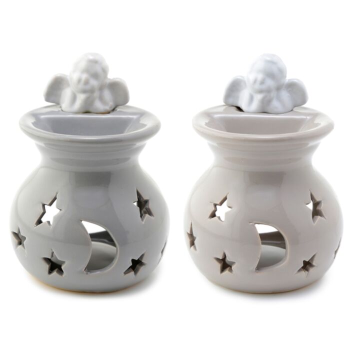 Eden Mond und Sterne Cherub Keramik Duftlampe für Öl und Wachs