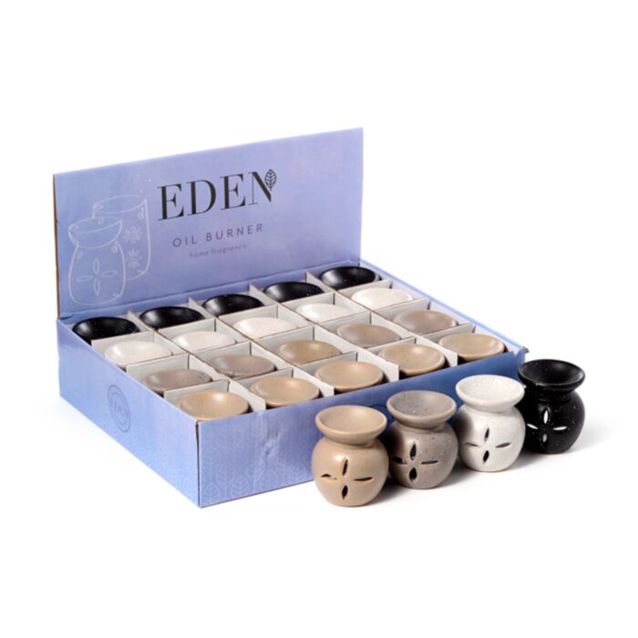 Eden Burner kleine Duftlampe mit Steineffekt und Blumen Cutout