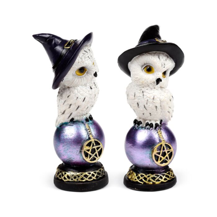 Wise Old Magical Owl Alte, weise, magische Eule auf schillernder Kugel
