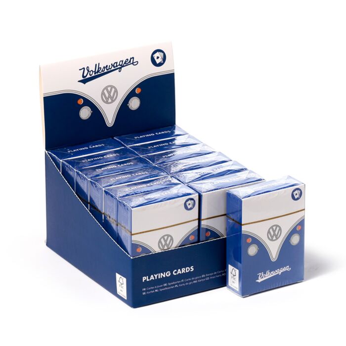 Blauer Volkswagen VW T1 Camper Bus Spielkarten