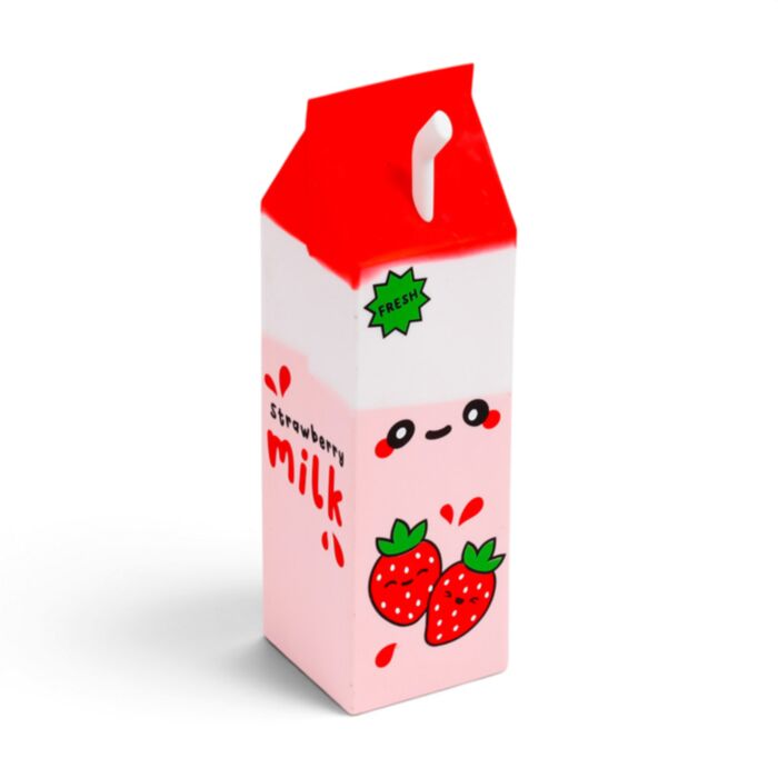 Foodiemals Erdbeer-Milchpackung  Aufrechte Silikon-Federmappe