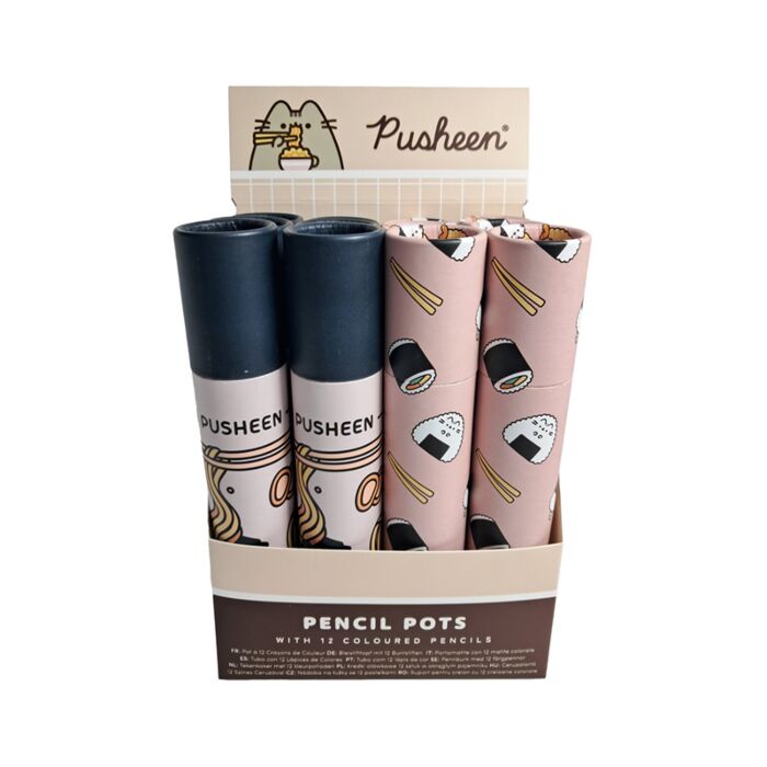 Pusheen the Cat Katze Sushi Club große Stiftebox mit 12 Buntstiften