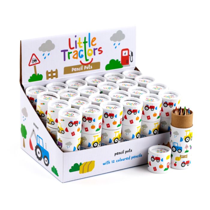 Little Tractors Traktoren Trecker Stiftebox mit 12 Buntstiften