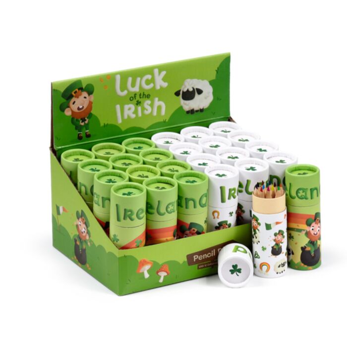 Luck of the Irish Irland Stiftebox mit 12 Buntstiften