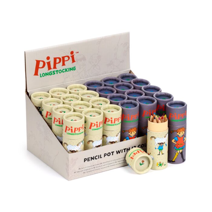 Pippi Longstocking Pippi Langstrumpf Bleistifttopf mit 12 Buntstiften