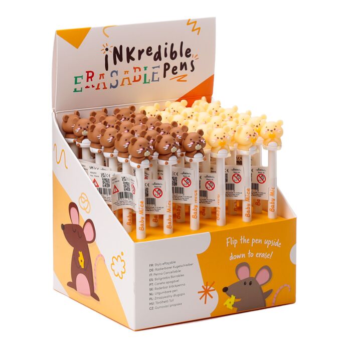 Inkredible Radierbarer Kugelschreiber mit niedlichen Maus-Topper