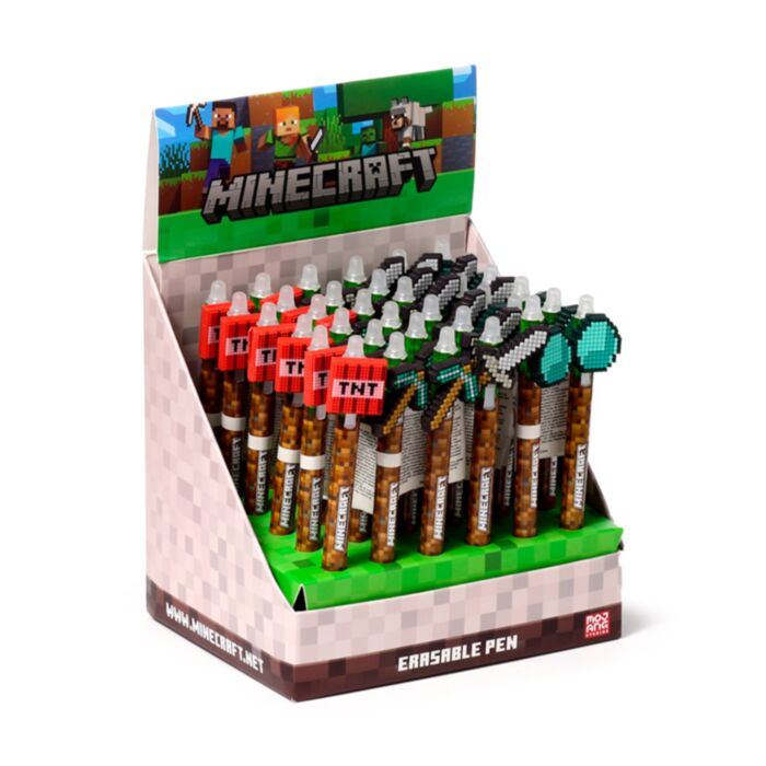 Inkredible Minecraft Werkzeuge Radierbarer Kugelschreiber mit Silikon-Topper 