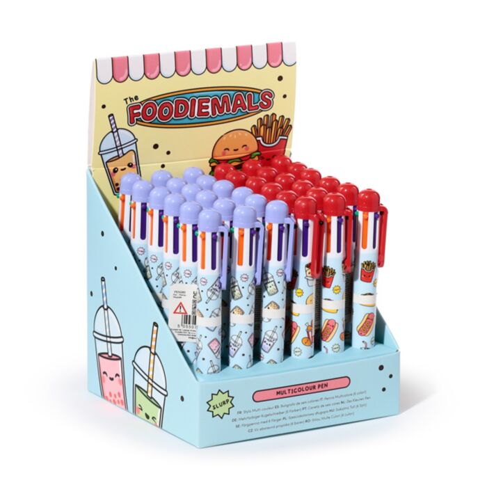 Foodiemals Mehrfarbiger Kugelschreiber (6 Farben)