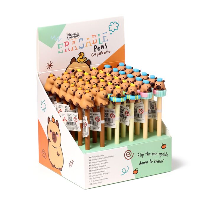 Inkredible Capybara Wasserschwein Radierbarer Kugelschreiber mit  Topper
