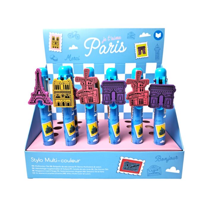 Je t'aime Paris Mehrfarbiger Kugelschreiber mit Anhänger (6 Farben)