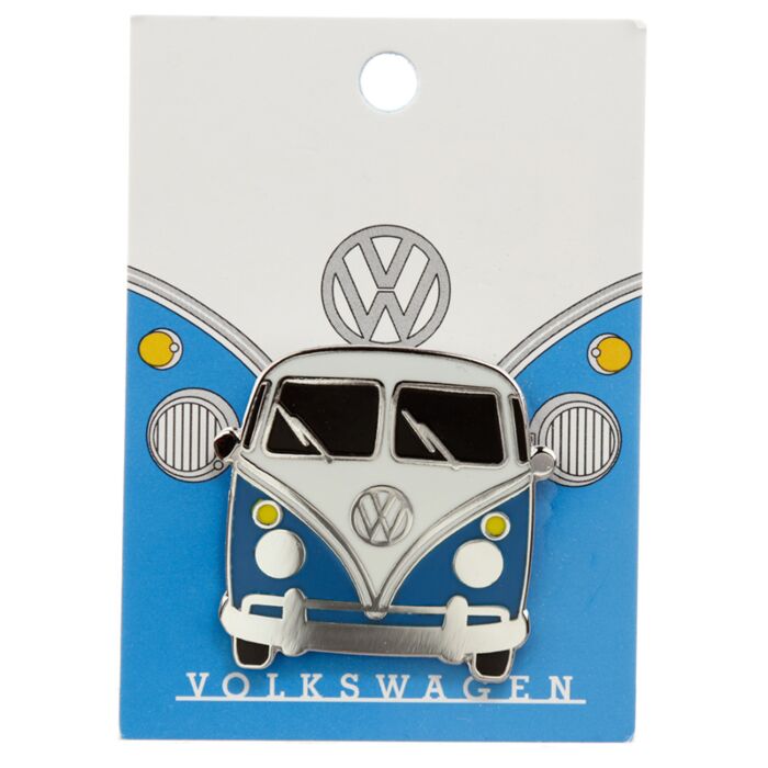 Volkswagen VW T1 Bus Bulli Blau Emaille-Anstecknadel Pin