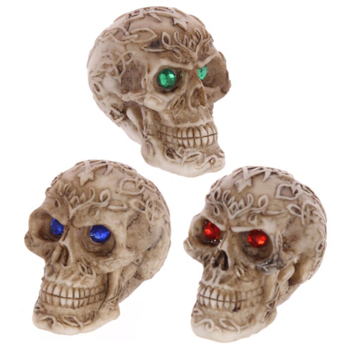 Mini Keltische Totenköpfe mit Edelstein Augen