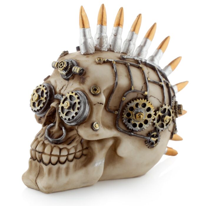 Steam Punk Totenkopf mit Bullet Mohican