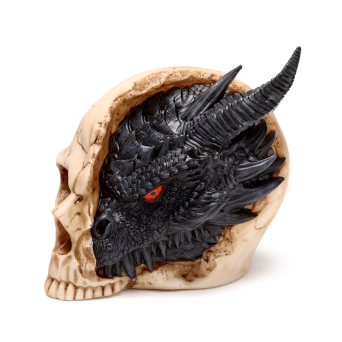 Schatten der Finsternis Schwarzer Drache im Schädel (Groß)