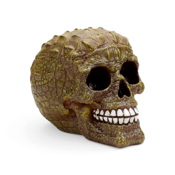 Totenkopf mit Krokodilhaut-Effekt