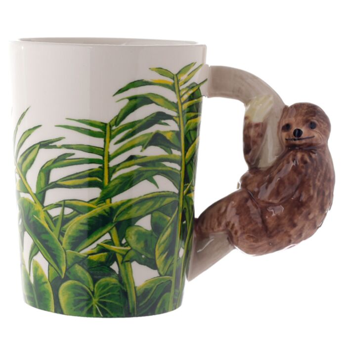Faultier geformter Henkel Tasse