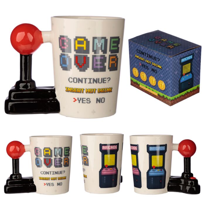 Game Over Joystick Arkade geformter Henkel Tasse