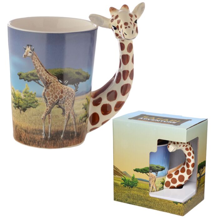 Giraffe mit Savanne geformter Henkel Tasse