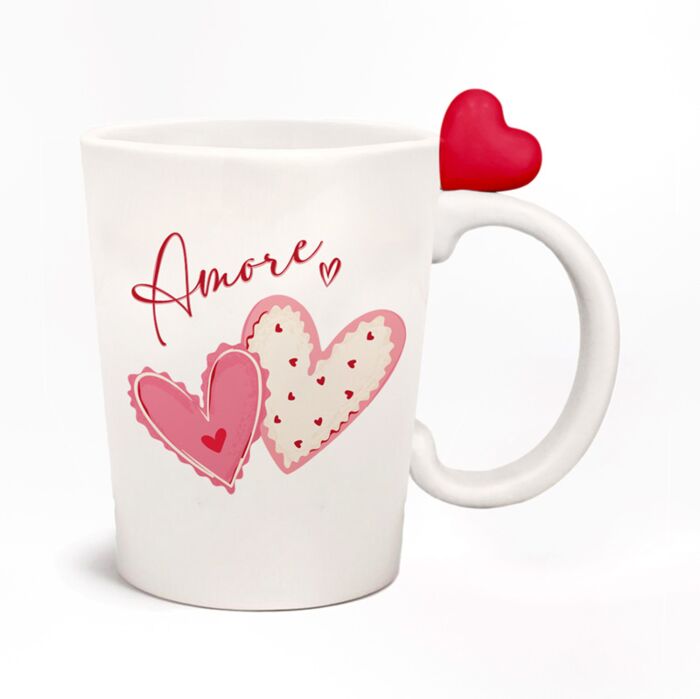 Amore Herzen Figurativer Keramikbecher