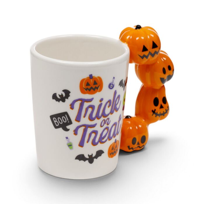 Spooky Trick or Treat Tasse Kürbis mit geformten Henkel