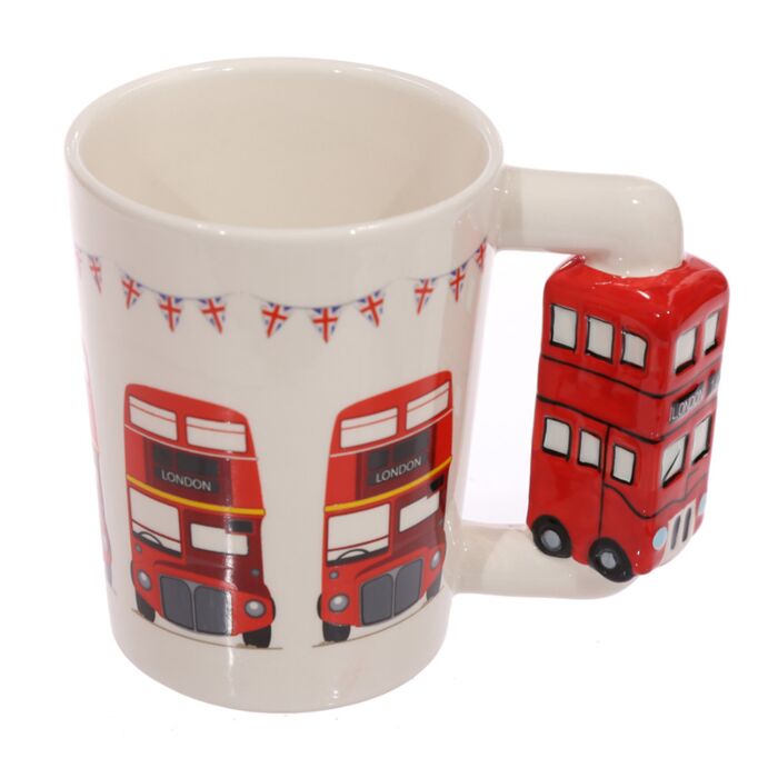 London Doppelstockbus geformter Henkel Tasse aus Dolomit-Keramik