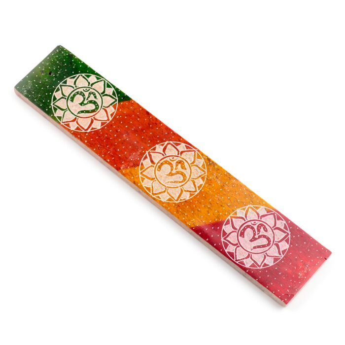 Speckstein Räucherstäbchenhalter mit geschnitztem Om