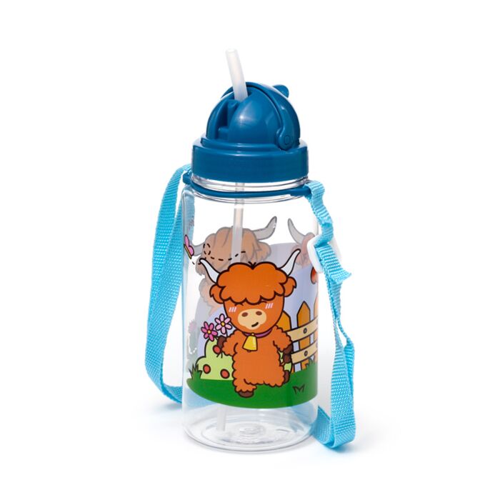 Adoramals Highland Coo Kuh bruchsichere Kinder-Wasserflasche 450ml 