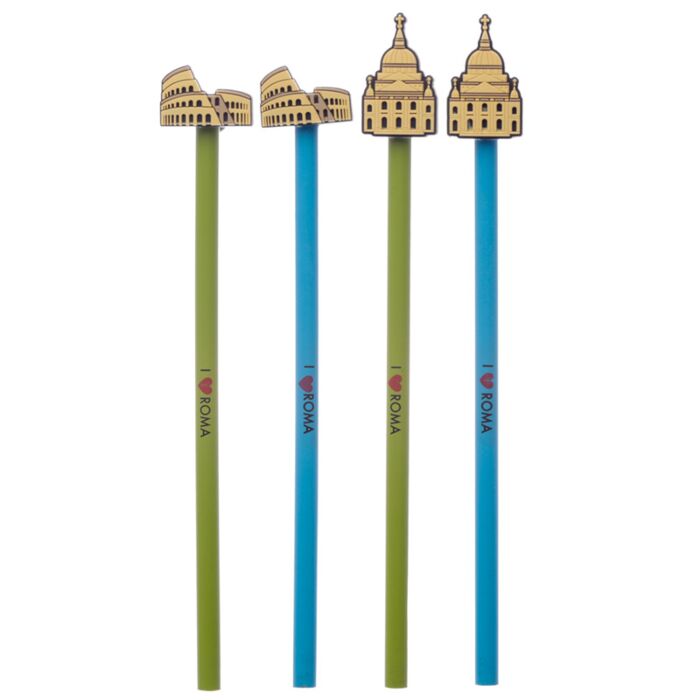 I Heart Roma Bleistift mit PVC-Topper