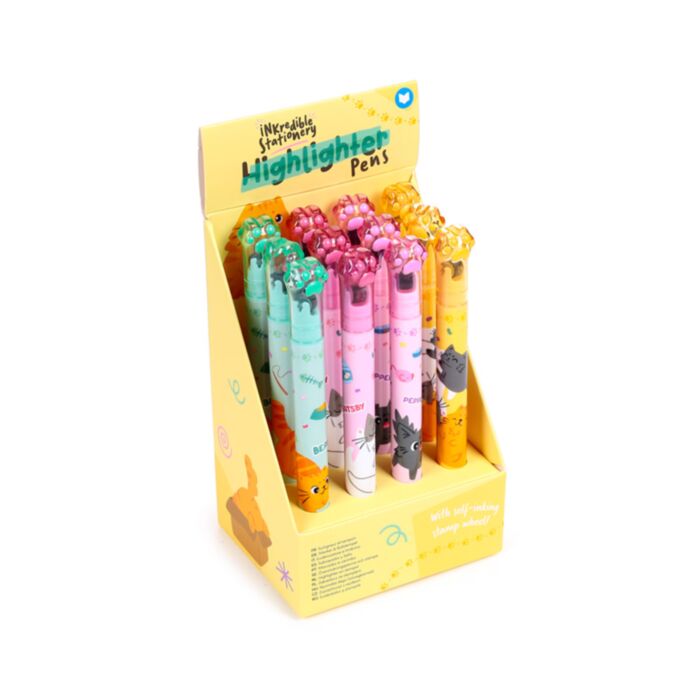 Beans & Co. Katzen 2 in 1 Textmarker & Stempel mit integriertem Stempelkissen