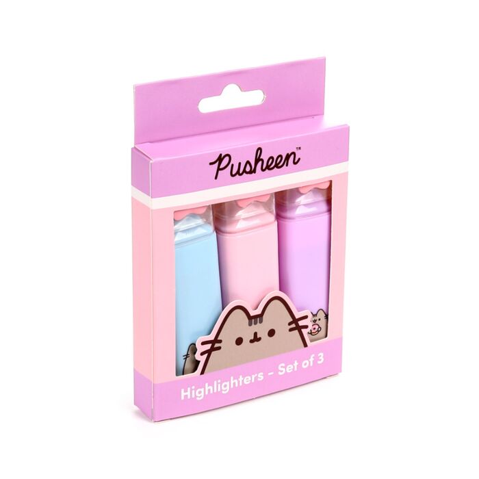 Pusheen the Cat Katze Textmarker mit Pfoten-Verschluss 3er-Set