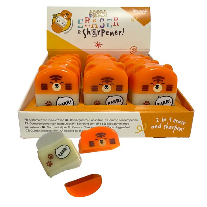 Adoramals Tiger 2-in-1 Anspitzer & Radiergummi