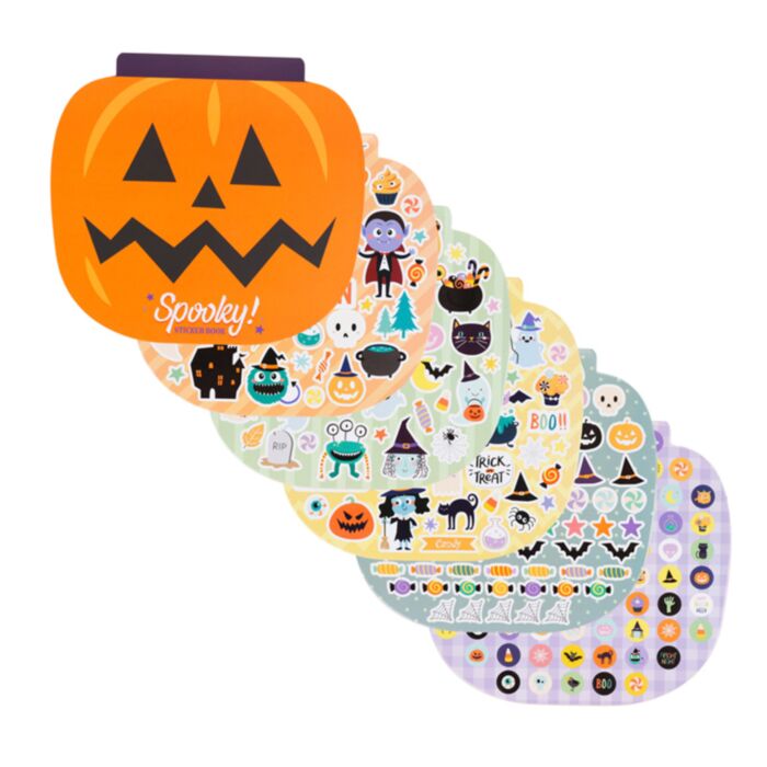 Spooky Sticker im kürbisförmigen Stickerbuch